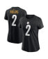 ფოტო #1 პროდუქტის Women's Justin Fields Black Pittsburgh Steelers Player Name Number T-Shirt