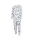 ფოტო #3 პროდუქტის Men's White Los Angeles Rams Allover Print Docket Union Full-Zip Hooded Pajama Suit