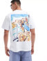 Фото #2 товара Bershka beach back printed t-shirt in light blue