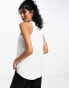 Фото #3 товара River Island racer tank with scoop neck in white