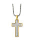 Фото #1 товара Chisel laser Cut Center Moveable Cross Pendant on Rope Chain Necklace