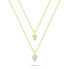 Heart NCL160Y Double Gold Plated Cubic Zirconia Necklace gold, clear - фото #1