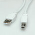 Белый кабель USB 2.0 - А - В - М/М 4.5 м - 4.5 м - USB А - USB В - USB 2.0 - Мужской/Мужской - VALUE by ROTRONIC-SECOMP AG. - фото #2