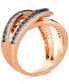 ფოტო #2 პროდუქტის Chocolatier® Chocolate Diamond & Vanilla Diamonds Interlocking Swirl Ring (1-1/2 ct. t.w.) in 14k Rose Gold