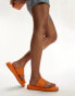 Topshop Georgia flat sandal with toe loop in orange Оранжевый, 37 - фото #3