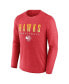 Фото #3 товара Men's Heathered Red Atlanta Hawks Where Legends Play Iconic Practice Long Sleeve T-shirt