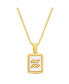 Фото #1 товара Gold-Tone Tag Zodiac Sign Pendant Necklace