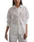 Фото #1 товара Women's Eyelet Long-Sleeve Button-Front Blouse
