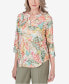 ფოტო #2 პროდუქტის Women's Tuscan Sunset V-Neck Abstract Animal Print Top