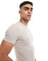 ASOS DESIGN essential muscle fit rib t-shirt in stone