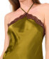 ფოტო #3 პროდუქტის Women's Satin Sleeveless Midi Halter Slip Dress