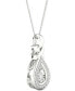 Diamond Teardrop Halo 18" Pendant Necklace (1/4 ct. t.w.) in 10k White Gold