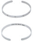 ფოტო #1 პროდუქტის Crystal Inner Message Cuff Bangle Bracelet in Sterling Silver, Created for Macy's