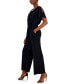 ფოტო #3 პროდუქტის Women's Cowl-Neck Tie-Waist Jumpsuit