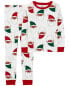 Фото #1 товара Kid 2-Piece Santa 100% Snug Fit Cotton Pajamas 4