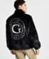 ფოტო #2 პროდუქტის Men's Draco Faux Fur Zip-Front Jacket