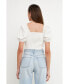 ფოტო #6 პროდუქტის Women's Short Puff Sleeve Cropped Top