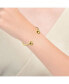 Фото #2 товара Gigi Girl Teens/Young Adults 14k Yellow Gold Plated Ball Capped Open Cuff Bangle Bracelet