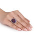 Фото #2 товара Amethyst (19-1/3 ct. t.w.) and Diamond (7/8 ct. t.w.) Double Halo Ring in 14k Rose Gold