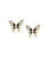 Women's Black Embellished Butterfly Stud Earrings