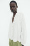 Фото #4 товара Блуза из ткани с блестящей нитью со сборками на плечах ZARA