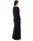 ფოტო #6 პროდუქტის Women's Long-Sleeve Draped Contrast-Slit Dress