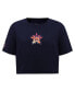 ფოტო #4 პროდუქტის Women's Navy Houston Astros Painted Sky Boxy Cropped T-shirt