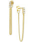 Cubic Zirconia Bar Chain Front to Back Drop Earrings in 18k Gold-Plated Sterling Silver, Created for Macy's