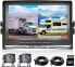 Фото #1 товара Hikity Reversing Camera 2 Cameras Set, 9 Inch LCD Monitor Wide Angle Night Vision IP69 Waterproof 1080P Backup Camera 32G SD Card for Truck/Trailer/Bus/Van/Agriculture with 33ft + 33ft Cable 12-35V