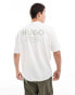 HUGO Blue nalono unisex oversized t-shirt in white