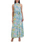 Фото #1 товара Women's Mock-Neck Printed Three-Tier Maxi Dress