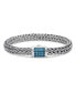 ფოტო #1 პროდუქტის Swiss Blue Topaz & Dragon Bone Oval 7mm Chain Bracelet in Sterling Silver