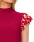 ფოტო #3 პროდუქტის Women's Mock Neck Flutter-Sleeve Top