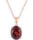 ფოტო #1 პროდუქტის Rhodolite Garnet (2-3/4 ct. t.w.) & Diamond Accent 18" Pendant Necklace in 14k Rose Gold