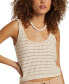 Фото #4 товара Juniors' Hot Shot Cotton Crochet Sleeveless Tank Top