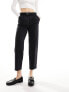 Фото #5 товара Stradivarius tailored pleat front cropped trouser in black