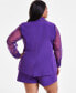 ფოტო #3 პროდუქტის Trendy Plus Size Organza-Sleeve Blazer