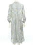 ECI 123740 Womens Ivory/Blue/Black Striped Long Sleeve Casual Shirt Dress Size 4 - фото #3