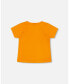 ფოტო #3 პროდუქტის Boy Organic Cotton T-Shirt With Print Orange - Toddler|Child