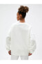 Oversize Sweatshirt Basic Bisiklet Yaka Uzun Kollu