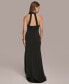 Фото #2 товара Donna Karan Women's Ruched Halter Gown