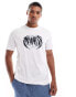 Bershka gothic front printed t-shirt in white