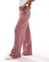 ASOS DESIGN waffle wide leg jogger in dusty pink Rosé, S - EU 36-38 - фото #4