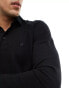 Фото #2 товара Wrangler long sleeve refined polo shirt in black