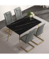 Modern Glass Table and PU Leather Chair Set