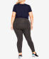 Фото #3 товара Plus Size Legging Pima High Rise Petite Length Pant