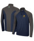 Фото #1 товара Men's Navy, Charcoal Notre Dame Fighting Irish Two Yutes Raglan Quarter-Zip Windshirt