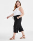 Фото #2 товара Plus Size Cotton Drawstring Capri Pants, Created for Macy's
