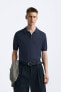 Lyocell blend knit polo shirt