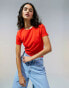 Фото #1 товара ASOS DESIGN fitted crop t-shirt in red